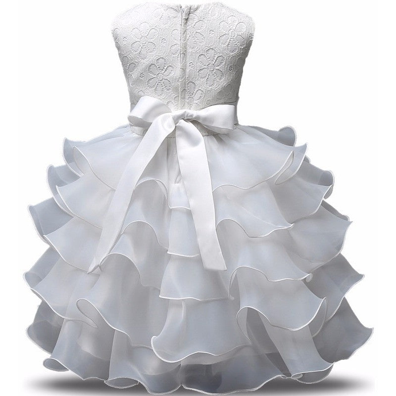 Juliette - Rhinestone, Lace and Ruffled Flower Girl Dress