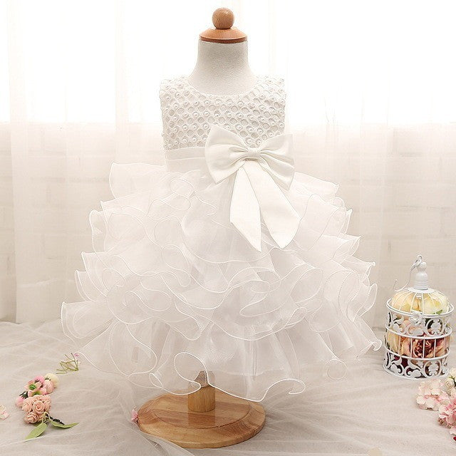 Sophia - Beaded and Ruffled Flower Girl Dress - Multiple Colors