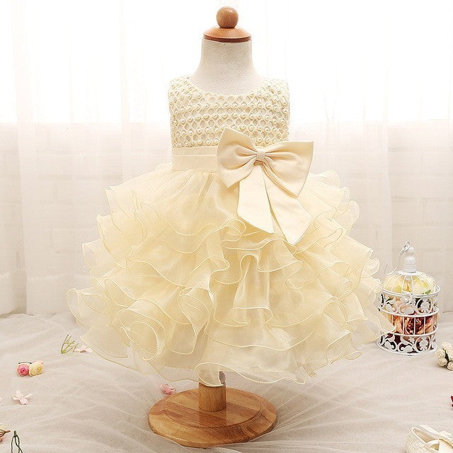 Sophia - Beaded and Ruffled Flower Girl Dress - Multiple Colors